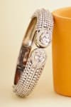 Shop_Curio Cottage_Silver Plated Faux Diamond Brilliant Embellished Bracelet _at_Aza_Fashions