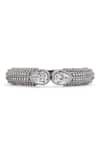 Curio Cottage_Silver Plated Faux Diamond Brilliant Embellished Bracelet _Online_at_Aza_Fashions