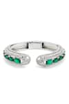 Buy_Curio Cottage_Green Faux Diamond Princess Cut Cuff Bracelet _Online_at_Aza_Fashions