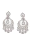 Curio Cottage_Silver Plated Faux Diamonds Dazzle Embellished Chandbalis _Online_at_Aza_Fashions