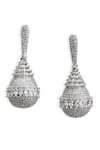 Curio Cottage_Silver Plated Faux Diamonds Glint Drop Embellished Earrings _Online_at_Aza_Fashions