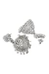 Buy_Curio Cottage_Silver Plated Faux Diamonds Dazzling Dome Embellished Jhumkas _Online_at_Aza_Fashions