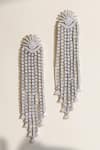 Shop_Curio Cottage_Silver Plated Diamante The Cascading Waterfall Earrings _at_Aza_Fashions