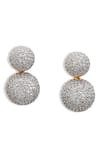 Curio Cottage_Silver Plated Faux Diamond The Diamante Glitz Sphere Drop Earrings _Online_at_Aza_Fashions