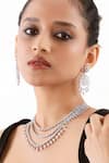 Buy_Curio Cottage_Silver Plated Faux Diamond The Diamante Donna Necklace Set _at_Aza_Fashions