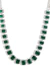 Buy_Curio Cottage_Green Faux Diamond The Radiant Emerald Stone Streak Necklace Set _Online_at_Aza_Fashions