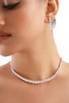 Buy_Curio Cottage_Silver Plated Faux Diamond The Solitaire Streak Tennis Choker Set _at_Aza_Fashions