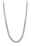 Buy_Curio Cottage_Silver Plated Faux Diamond The Solitaire Streak Tennis Choker Set _Online_at_Aza_Fashions