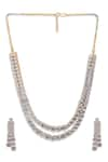 Curio Cottage_Silver Plated Faux Diamond The Diamante Starlet Layered Necklace Set _Online_at_Aza_Fashions