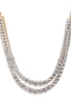 Buy_Curio Cottage_Silver Plated Faux Diamond The Diamante Starlet Layered Necklace Set _Online_at_Aza_Fashions