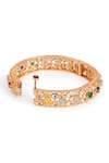 Curio Cottage_Gold Plated Gemstone Gilded Gems Floral Bangle _Online_at_Aza_Fashions