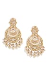 Shop_Curio Cottage_Gold Plated Kundan Pearl Drop Swirl Of Chandbalis _at_Aza_Fashions