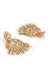 Curio Cottage_Gold Plated Kundan Pearl Drop Swirl Of Chandbalis _Online_at_Aza_Fashions