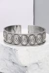 Buy_Sangeeta Boochra_Silver Plated Rati Om Carved Cuff Bracelet _at_Aza_Fashions