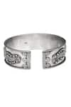 Sangeeta Boochra_Silver Plated Rati Om Carved Cuff Bracelet _Online_at_Aza_Fashions