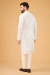 Shop_Kasbah_White Georgette Mirrors, Embroidery Thread Kurta _at_Aza_Fashions
