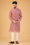 Buy_Kasbah_Pink Georgette Embroidered Sequin Straight Kurta _at_Aza_Fashions