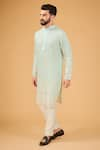 Buy_Kasbah_Blue Georgette Embroidered Chikankari Floral Kurta _at_Aza_Fashions