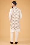 Shop_Kasbah_Ivory Silk Embroidered Phulkari Nehru Jacket _at_Aza_Fashions