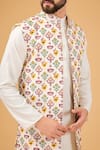 Buy_Kasbah_Ivory Silk Embroidered Phulkari Nehru Jacket _Online_at_Aza_Fashions