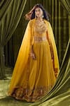 Buy_Alaya Advani_Yellow Blouse Silk Hand Embroidery Floral Sweetheart Lehenga Set _Online_at_Aza_Fashions