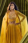 Shop_Alaya Advani_Yellow Blouse Silk Hand Embroidery Floral Sweetheart Lehenga Set _Online_at_Aza_Fashions