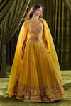 Buy_Alaya Advani_Yellow Blouse Silk Hand Embroidery Floral Sweetheart Lehenga Set 