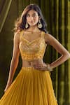 Buy_Alaya Advani_Yellow Blouse Silk Hand Embroidery Floral Sweetheart Lehenga Set _Online