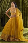 Shop_Alaya Advani_Yellow Blouse Silk Hand Embroidery Floral Sweetheart Lehenga Set _Online