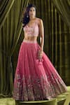 Alaya Advani_Pink Blouse Silk Hand Embroidery Butterfly Leaf Lehenga Set _at_Aza_Fashions