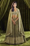 Buy_Alaya Advani_Green Blouse Silk Hand Embroidery Sequin Sweetheart Lehenga Set _at_Aza_Fashions