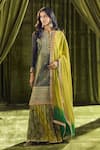 Buy_Samyukta Singhania_Green Kurta And Sharara Organza Hand Embroidery Bandhani Notch Thread Set _at_Aza_Fashions