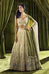 Alaya Advani_Cream Blouse Silk Hand Embroidery Elephant Sweetheart Lehenga Set _Online_at_Aza_Fashions