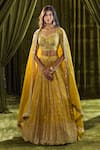 Buy_Alaya Advani_Yellow Blouse Silk Hand Embroidery Floral Sequin Pleated Lehenga Set _at_Aza_Fashions