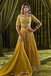 Buy_Alaya Advani_Yellow Blouse Silk Hand Embroidery Floral Sequin Pleated Lehenga Set 