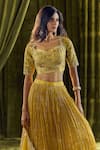 Shop_Alaya Advani_Yellow Blouse Silk Hand Embroidery Floral Sequin Pleated Lehenga Set 