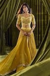 Buy_Alaya Advani_Yellow Blouse Silk Hand Embroidery Floral Sequin Pleated Lehenga Set _Online