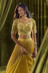 Shop_Alaya Advani_Yellow Blouse Silk Hand Embroidery Floral Sequin Pleated Lehenga Set _Online