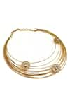 Shop_SUHANI PITTIE_Gold Plated Crystal Molten Gyre 22kt Spiral Choker _at_Aza_Fashions