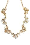 SUHANI PITTIE_Gold Plated Tritons Tears Scalloped Two-tone Necklace _Online_at_Aza_Fashions