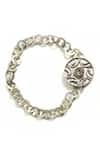 SUHANI PITTIE_Silver Plated Crystal Shield Maiden Bracelet _Online_at_Aza_Fashions