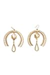 Shop_SUHANI PITTIE_Gold Plated Crystal High Fantasy 22kt Earrings _at_Aza_Fashions