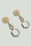 Buy_SUHANI PITTIE_Gold Plated Crystal Sumerian Solstice 22kt Earrings _at_Aza_Fashions