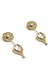 Shop_SUHANI PITTIE_Gold Plated Crystal Lux 22kt Earrings _at_Aza_Fashions