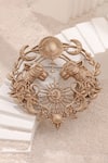 Buy_Cosa Nostraa_Gold Filigree Twin Tigers Celestial Brooch _at_Aza_Fashions