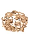 Buy_Cosa Nostraa_Gold Filigree Twin Tigers Celestial Brooch _Online_at_Aza_Fashions