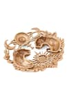 Shop_Cosa Nostraa_Gold Filigree Twin Tigers Celestial Brooch _Online_at_Aza_Fashions