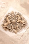 Buy_Cosa Nostraa_Gold Majestic Stallions Floral Brooch _at_Aza_Fashions