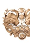 Cosa Nostraa_Gold Celestial Twin Lions Brooch _Online_at_Aza_Fashions