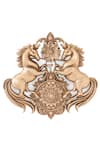 Cosa Nostraa_Gold Noble Warhorse Harmony Brooch _Online_at_Aza_Fashions